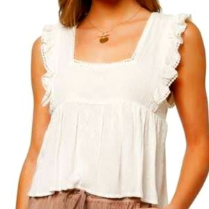 White flowy crop top, size LG, O'Neill, NWT!